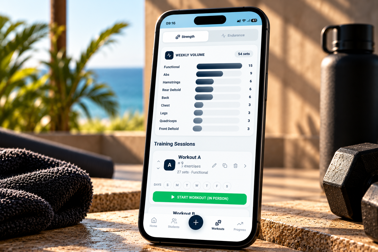 Illustrative mobile progress dashboard